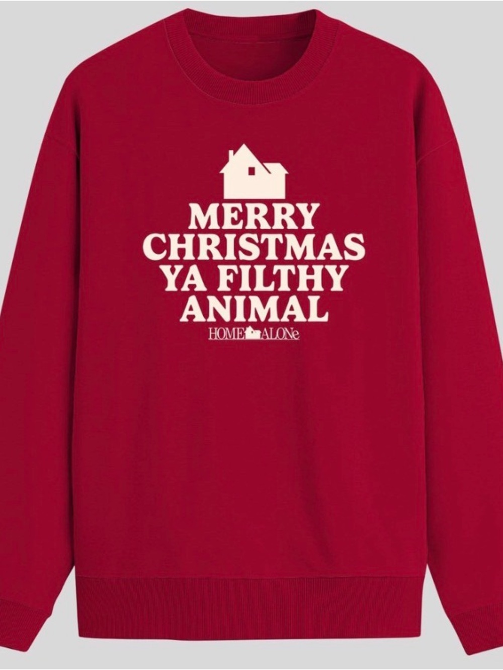 Red 'Merry Christmas Ya Filthy Animal' Crewneck Sweatshirt